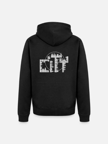 Skyline, City - white version - Unisex Premium Organic Zip Hoodie - black