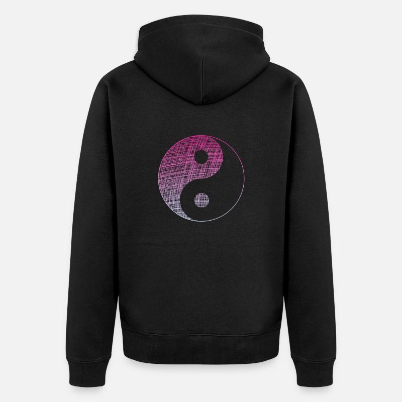 yin yang - Unisex Premium Bio Zip Hoodie - Schwarz