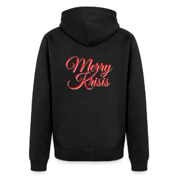 Merry Krisis - Unisex Premium Bio Zip Hoodie - Schwarz - Hinten - Nico (187cm)