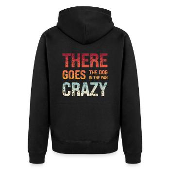 Denglisch Da Wird Der Hund In Der Pfanne Verrückt - Unisex Premium Bio Zip Hoodie - Schwarz - Hinten - Nico (187cm)