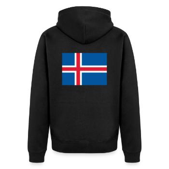 Iceland flag / Drapeau Islande - Veste à capuche bio Premium Unisexe - noir - Dos - Nico (187cm)