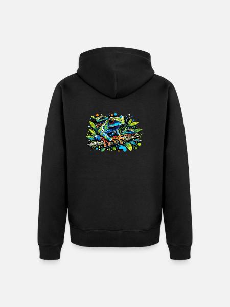 frosch - Unisex Premium Bio Zip Hoodie - Schwarz