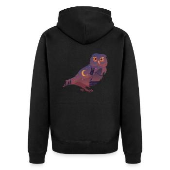 Hibou Noctambule - Veste à capuche bio Premium Unisexe - noir - Dos - Nico (187cm)