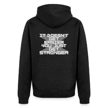 It Doesn't Get Easier You Just Get Stronger Gym - Unisex Premium Organic Zip Hoodie - black - Back - Nico (187cm)
