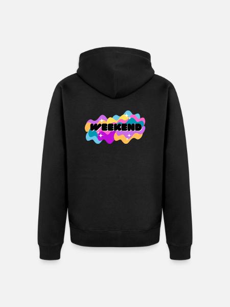 Weekend Vibes Shirt - Unisex Premium Organic Zip Hoodie - black