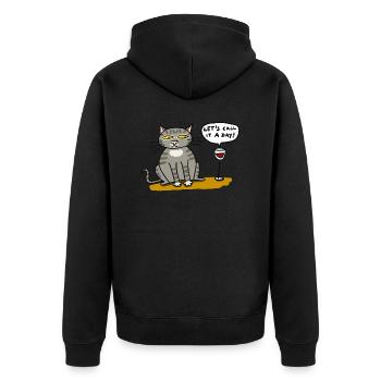 let s call it a day - Unisex Premium Bio Zip Hoodie - Schwarz - Hinten - Nico (187cm)