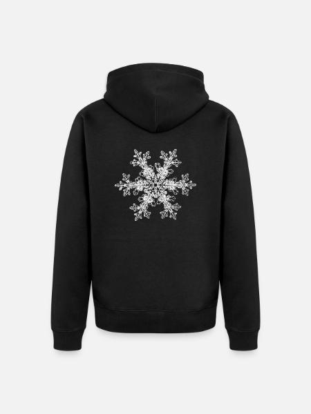 snowflake 7 white - Unisex Premium Bio Zip Hoodie - Schwarz
