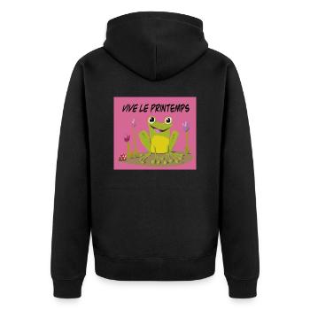 Vive le printemps - Veste à capuche bio Premium Unisexe - noir - Dos - Nico (187cm)