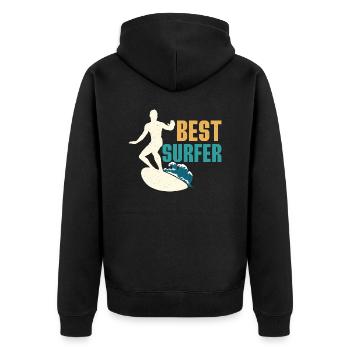 A Good Day Starts With Coffee And Forklift Driving - Unisex Premium Organic Zip Hoodie - black - Back - Nico (187cm)