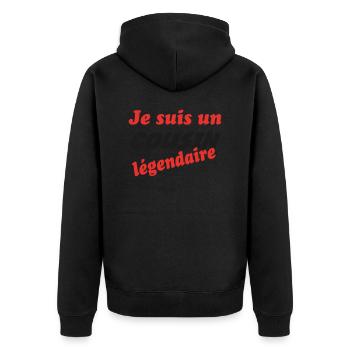 Je suis un cousin légendaire - Veste à capuche bio Premium Unisexe - noir - Dos - Nico (187cm)