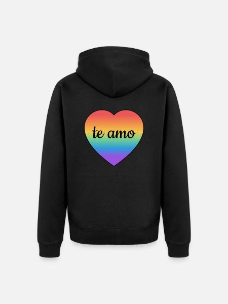 Te amo I love you in Spanish - Unisex Premium Organic Zip Hoodie - black