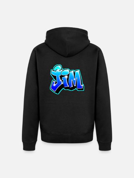 GRAFFITI NAME JIM - Veste à capuche bio Premium Unisexe - noir