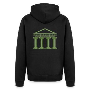 griechisches antikes gebäude - Unisex Premium Bio Zip Hoodie - Schwarz - Hinten - Nico (187cm)