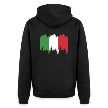 Italien Fahne Land Flagge - Unisex Premium Bio Zip Hoodie - Schwarz - Hinten - Nico (187cm)