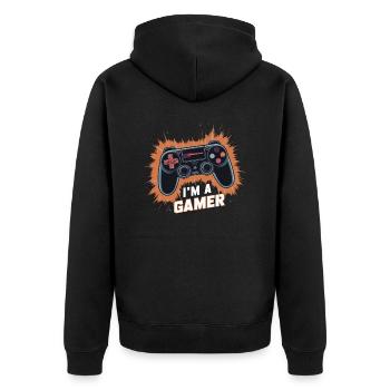 JE SUIS UN GAMER - Veste à capuche bio Premium Unisexe - noir - Dos - Nico (187cm)