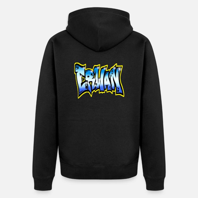 Erwan GRAFFITI NAME PRINT - Veste à capuche bio Premium Unisexe - noir