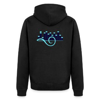 Production musicale clef note mélodie son - Veste à capuche bio Premium Unisexe - noir - Dos - Nico (187cm)