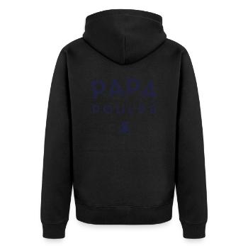 PAPA POULPE - Unisex Premium Bio Zip Hoodie - Schwarz - Hinten - Nico (187cm)