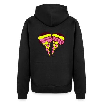 2 Pizza Slice Salami DJ Face Drôle Musique de fête - Veste à capuche bio Premium Unisexe - noir - Dos - Nico (187cm)