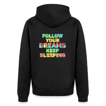 Gardez vos rêves Continuez à dormir - Veste à capuche bio Premium Unisexe - noir - Dos - Nico (187cm)