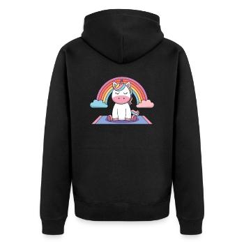 licorne de yoga - Veste à capuche bio Premium Unisexe - noir - Dos - Nico (187cm)