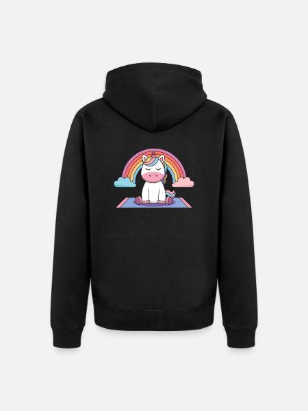 Yoga Unicorn - Unisex Premium Organic Zip Hoodie - black