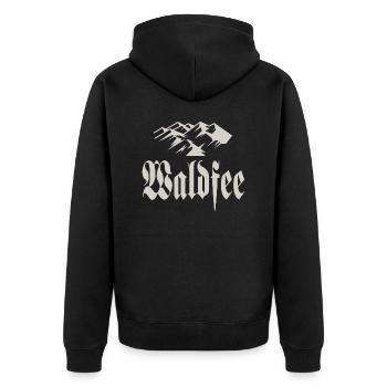 Waldfee - Unisex Premium Bio Zip Hoodie - Schwarz - Hinten - Nico (187cm)