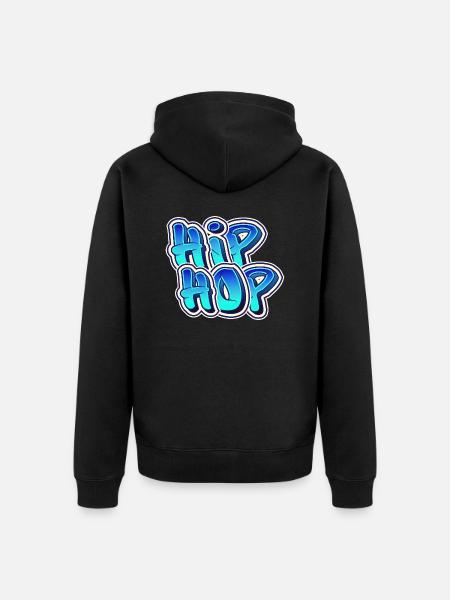 Hip Hop Text Graffiti - Unisex Premium Organic Zip Hoodie - black