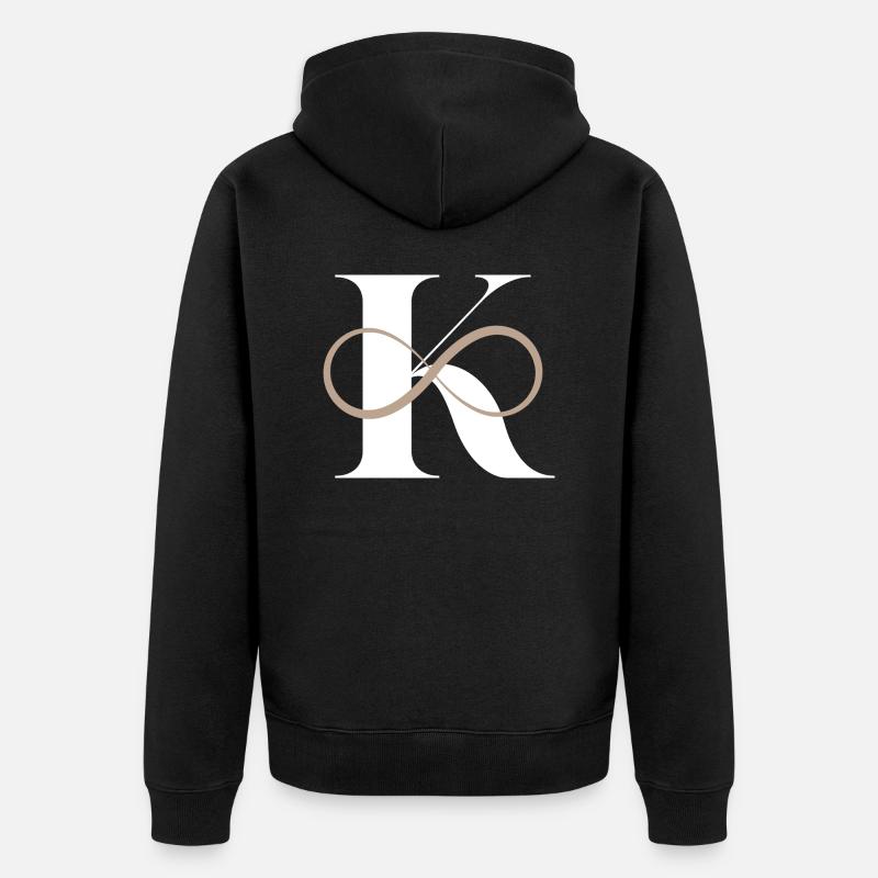 Lettre k infinie - Veste à capuche bio Premium Unisexe - noir