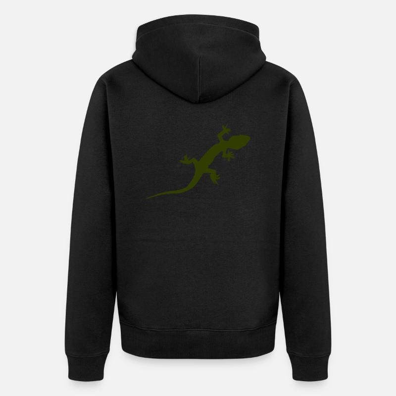 Lézard gecko - Veste à capuche bio Premium Unisexe - noir