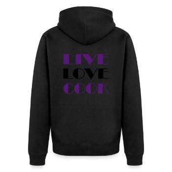 Passion pour la cuisine - Veste à capuche bio Premium Unisexe - noir - Dos - Nico (187cm)