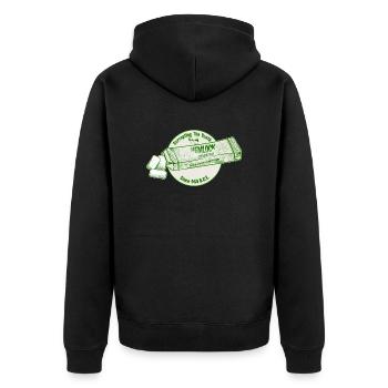 Sokrates lustiges Schierlingsgift - Unisex Premium Bio Zip Hoodie - Schwarz - Hinten - Nico (187cm)