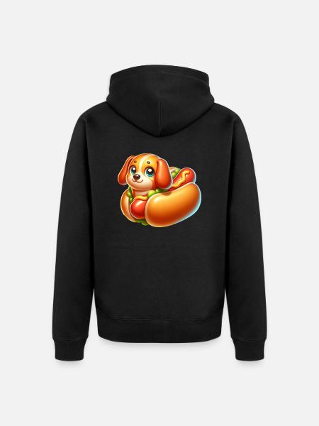 Hot-dog Hund - Veste à capuche bio Premium Unisexe - noir