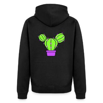 Small Cactus Spines Desert Cacti Flower Pot - Unisex Premium Organic Zip Hoodie - black - Back - Nico (187cm)