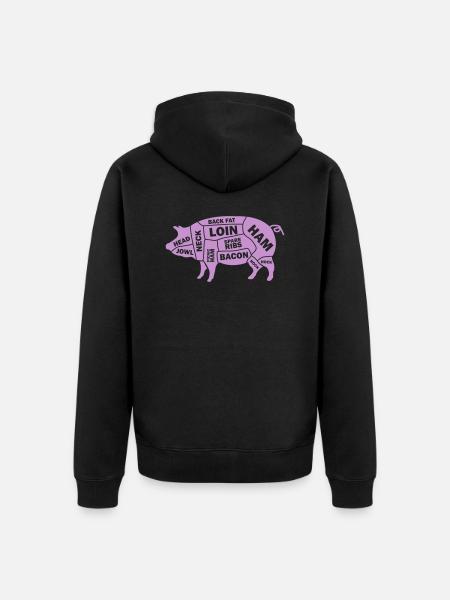 Pig Schwein - Unisex Premium Organic Zip Hoodie - black