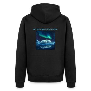 Chemistry Joke Chemist Nerd Polar Water Dissolves - Unisex Premium Organic Zip Hoodie - black - Back - Nico (187cm)