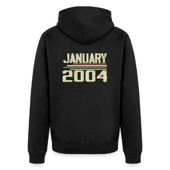 January 2004 - Birthday Gift January 2004 - Unisex Premium Organic Zip Hoodie - black - Back - Nico (187cm)