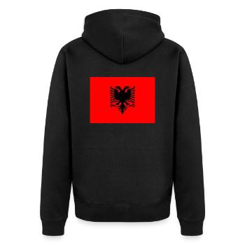 Albanien - Unisex Premium Bio Zip Hoodie - Schwarz - Hinten - Nico (187cm)