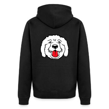 Cher chien tire la langue joyeusement - Veste à capuche bio Premium Unisexe - noir - Dos - Nico (187cm)