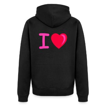 Je cœur - Veste à capuche bio Premium Unisexe - noir - Dos - Nico (187cm)