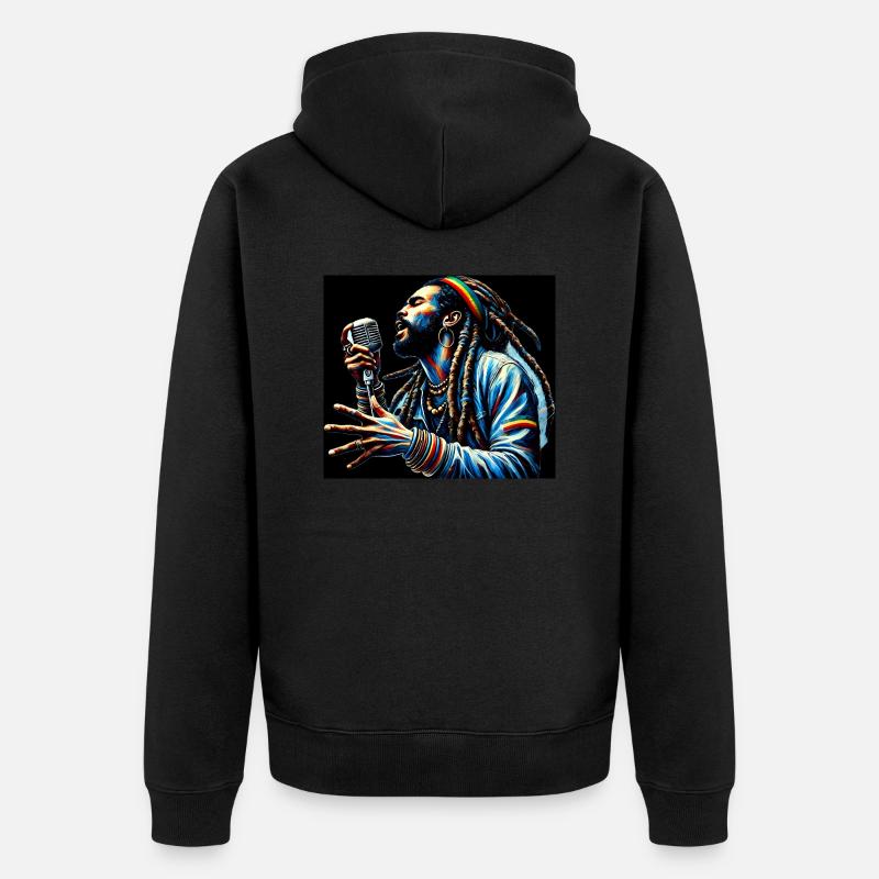 Vibrations des dreadlocks - Veste à capuche bio Premium Unisexe - noir