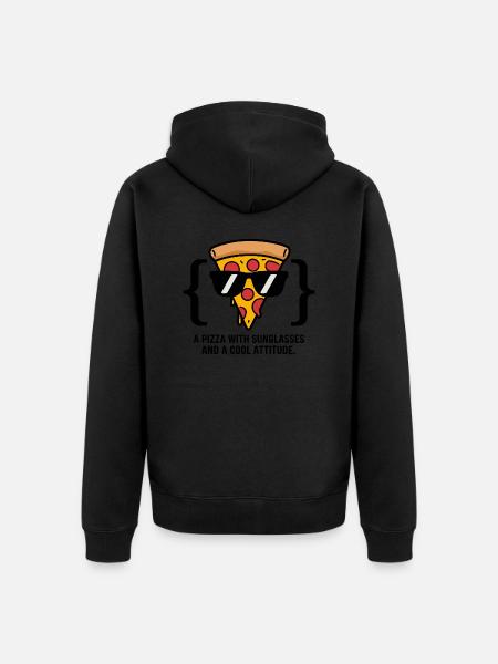 Cool Pizza Slice Sunglasses - Unisex Premium Organic Zip Hoodie - black