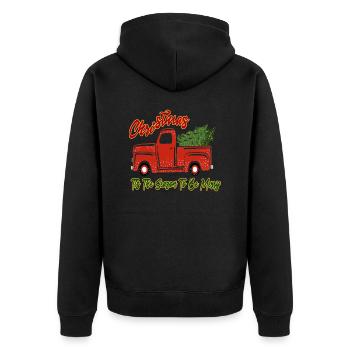 3 - Unisex Premium Organic Zip Hoodie - black - Back - Nico (187cm)