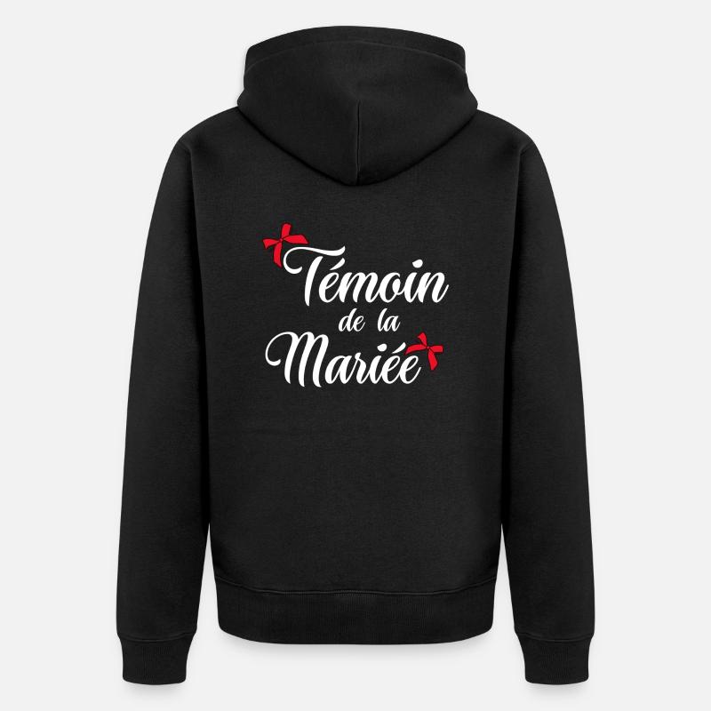 Témoin de la mariée noeud - Veste à capuche bio Premium Unisexe - noir