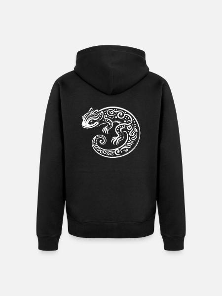 Tribal Lizard - Unisex Premium Organic Zip Hoodie - black