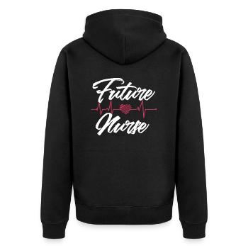 Motif de battement de cœur de Future Nurse - Veste à capuche bio Premium Unisexe - noir - Dos - Nico (187cm)