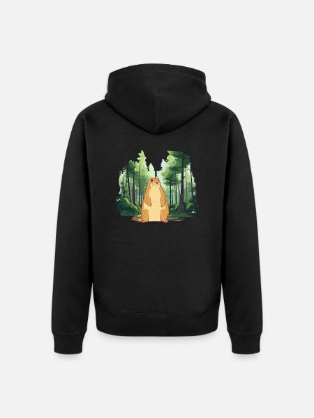 Strong groundhog nature landscape - Unisex Premium Organic Zip Hoodie - black