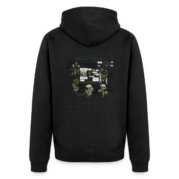 Umbellifer - Unisex Premium Organic Zip Hoodie - black - Back - Nico (187cm)
