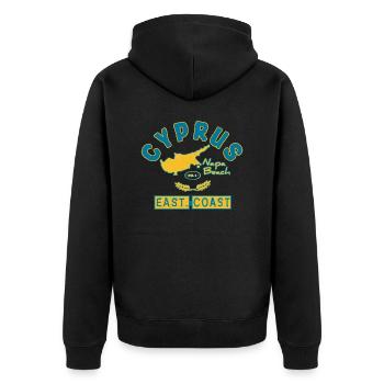 Zypern - Cyprus Travel- Flaggen Karte - Griechenla - Unisex Premium Bio Zip Hoodie - Schwarz - Hinten - Nico (187cm)