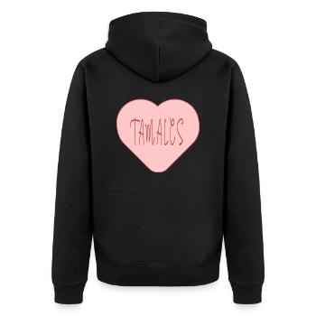 tamales love tamales time - Unisex Premium Organic Zip Hoodie - black - Back - Nico (187cm)
